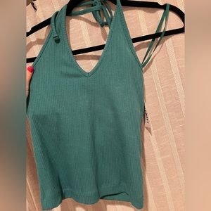 Teal halter top
